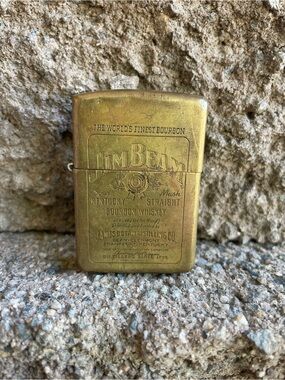 Vintage Jim Beam Solid Brass Zippo